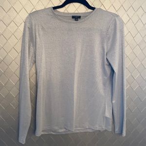 Talbots womens top metallic silver SP
